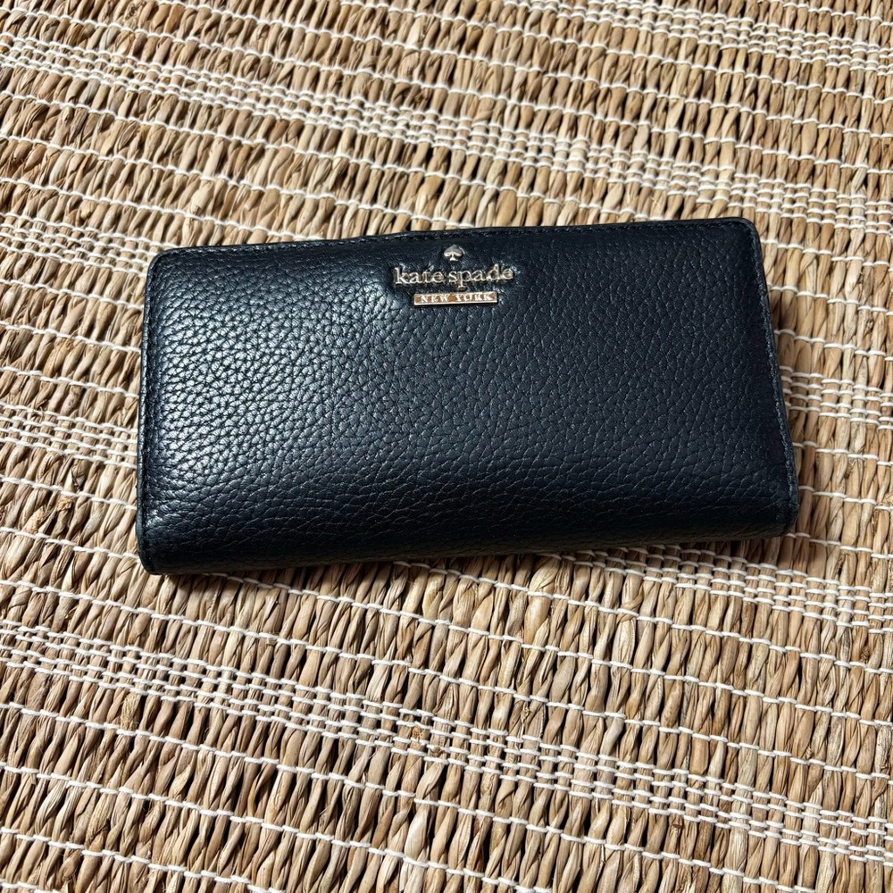Kate Spade Black Pebbled Leather Clutch